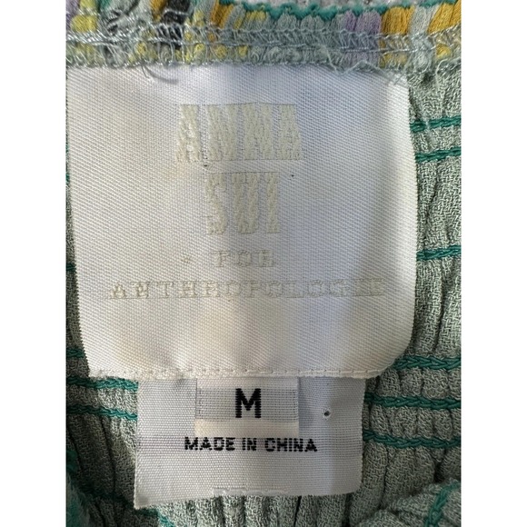 Vtg Y2K Anna Sui Anthropologie Dress Womens M Printed Silk Art Deco Read - Picture 5 of 16